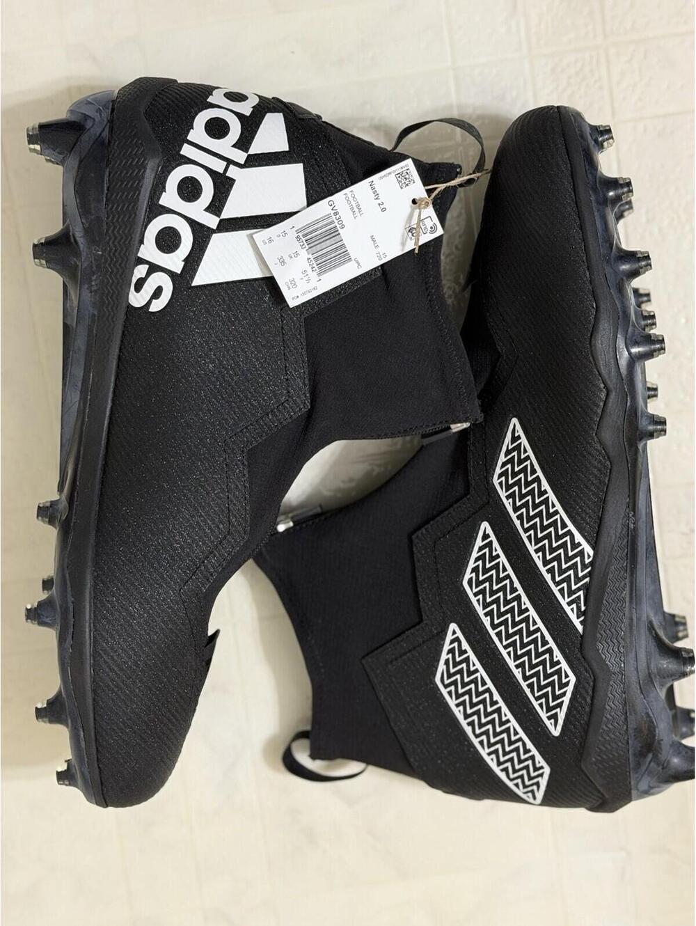 Adidas Nasty 2.0 Football Cleats Shoes Mens Size 16 Black Zip Mid
